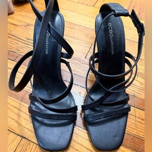 BCBGeneration Elegant Black Strappy Heels
